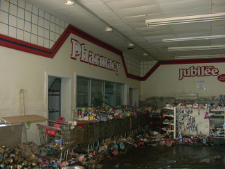flooded pharmacy