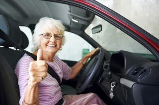 Older Woman Driving a Car