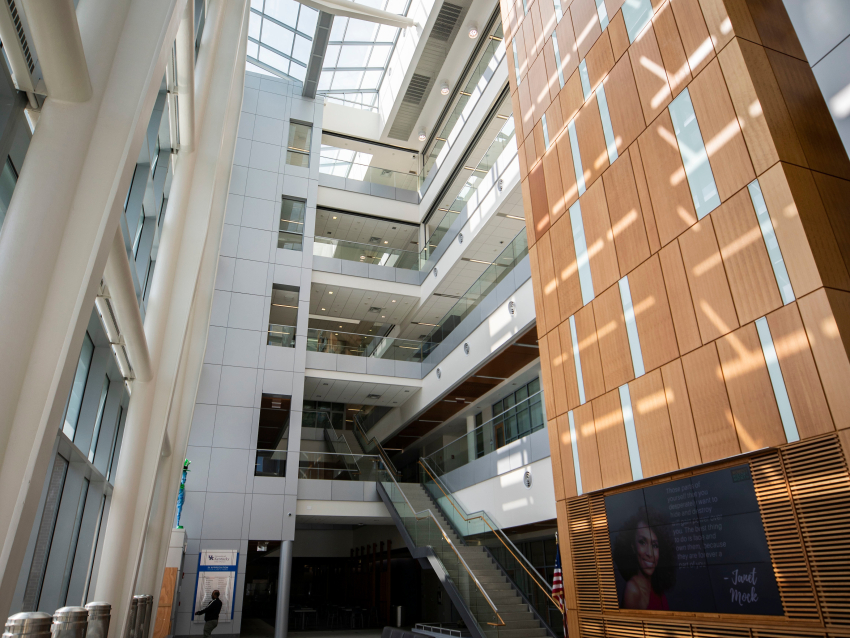 Atrium with couches and windows