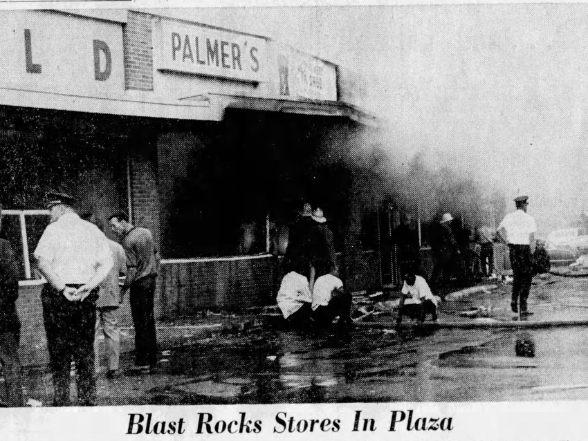 Palmer's pharmacy following the bombing