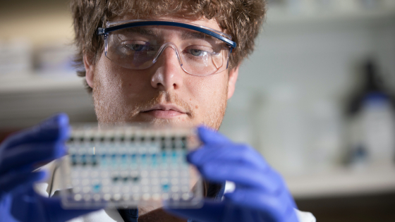 Student in the lab