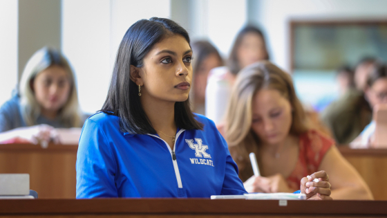 student looking attentive in a classroom setting