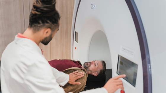 patient entering a ct scan machine