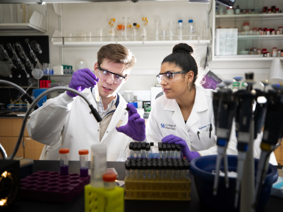 Students in Front of a Lab Bench