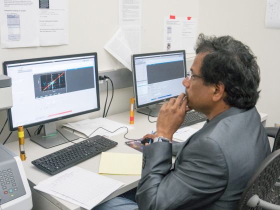 Vivek in the NMR Room