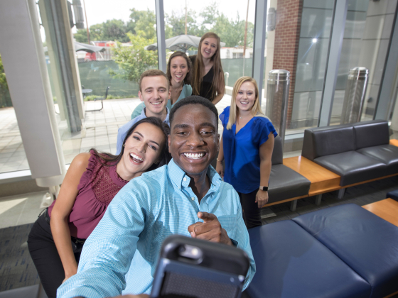 students taking a selfie